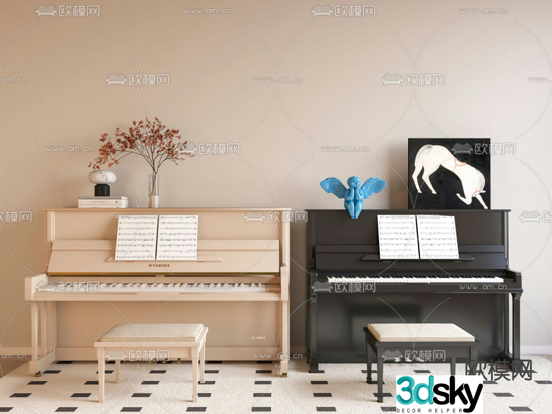 YAMAHA piano 3d model