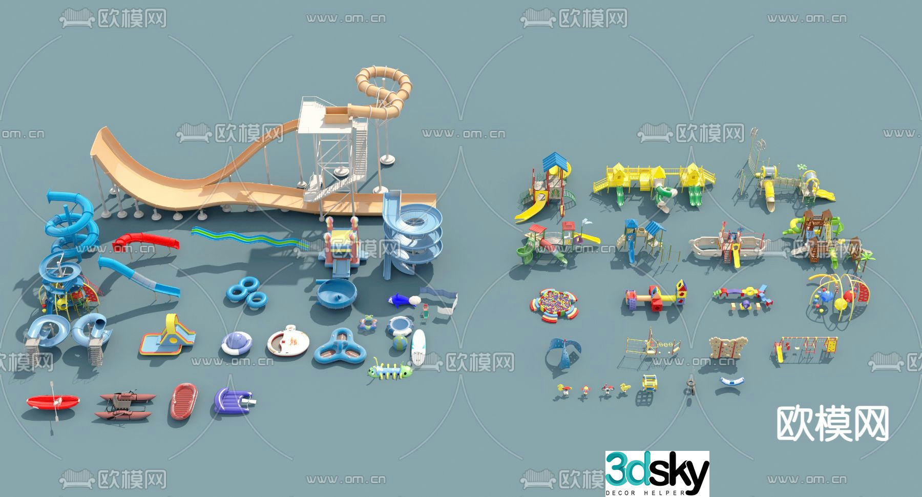 Water entertainment facilities slide 3d model