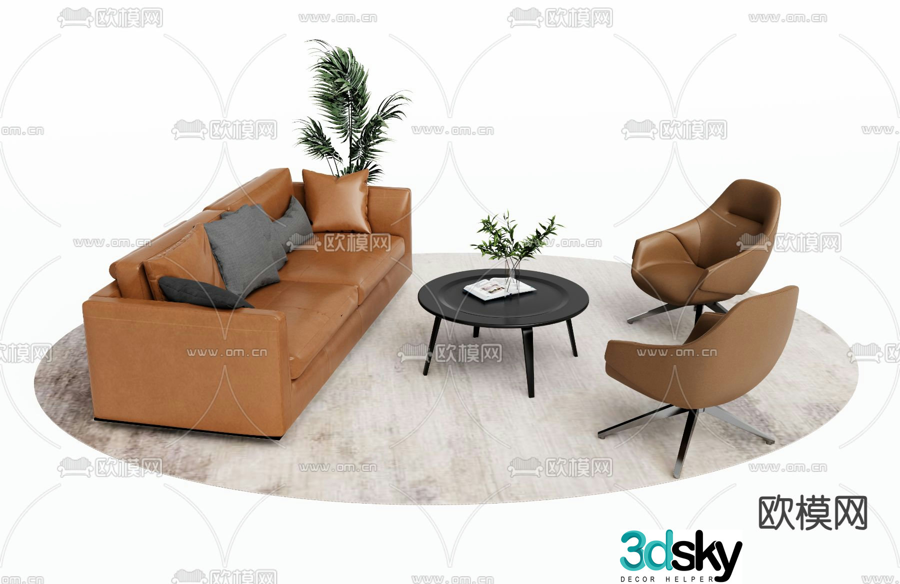 Office sofa modular sofa 3d model