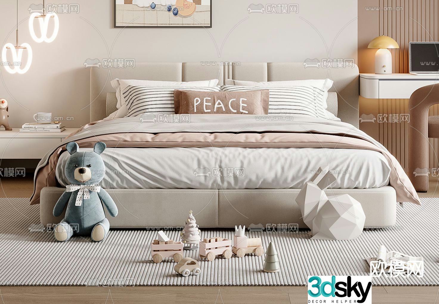 children’s bed child’s bed double bed 3d model