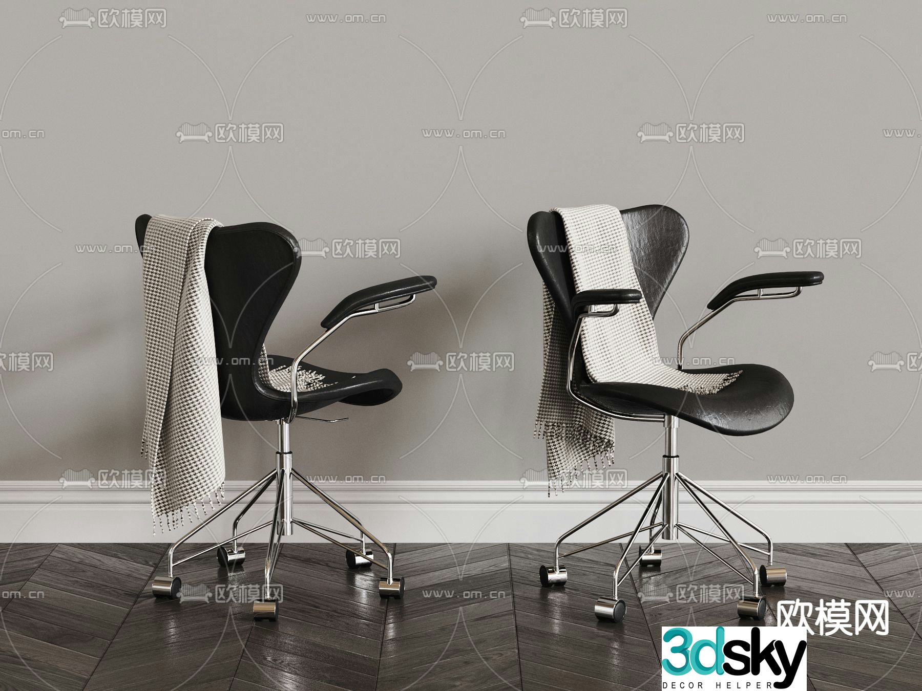 Leather office chair shift chair staff chair conference chair 3d model
