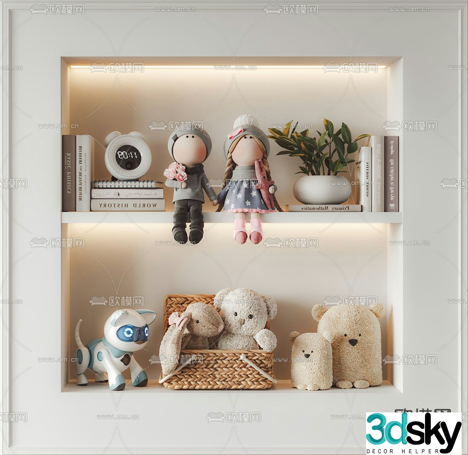Plush toy doll ragdoll 3d model