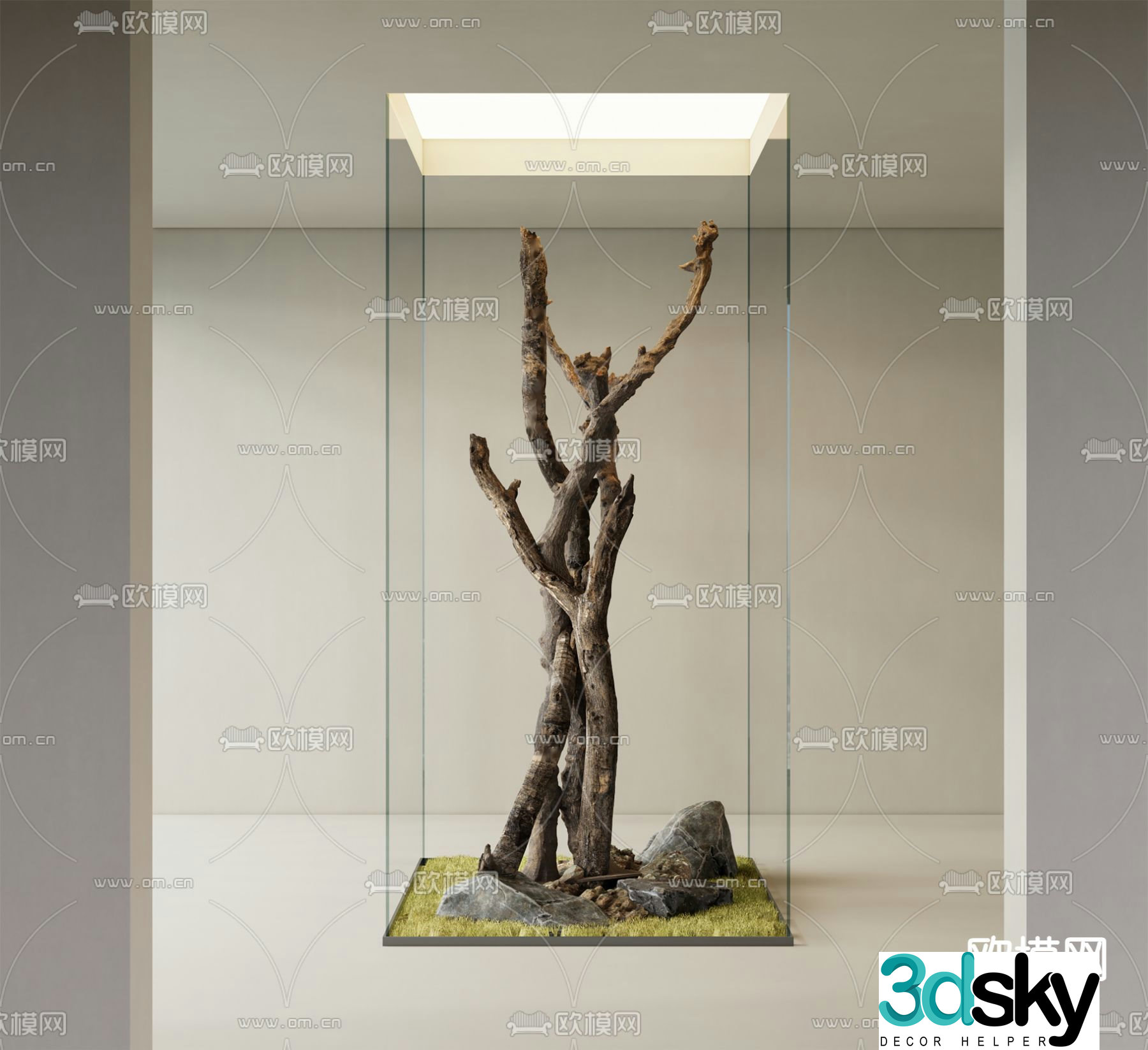 Courtyard sketch dead wood landscape 3D model