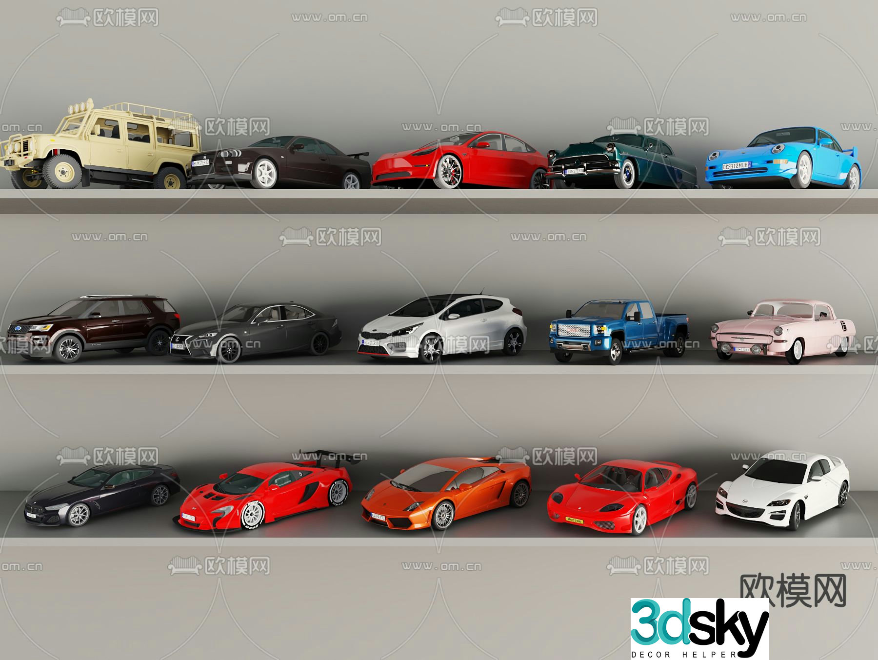 car sports car off road vehicle 3d model