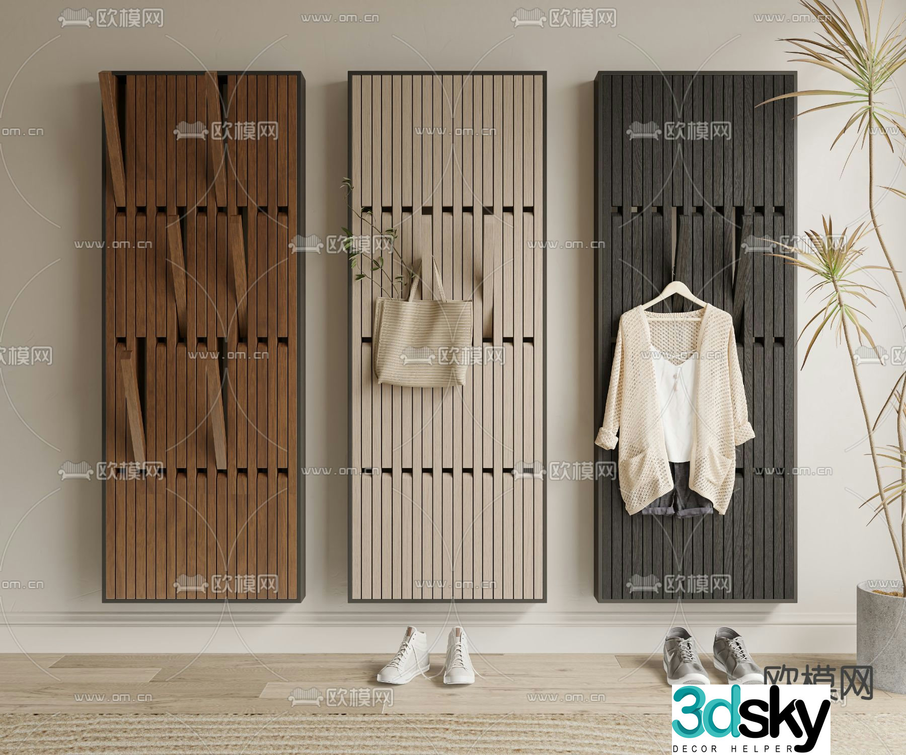 Piano keys hanging board hanging decoration 3D model