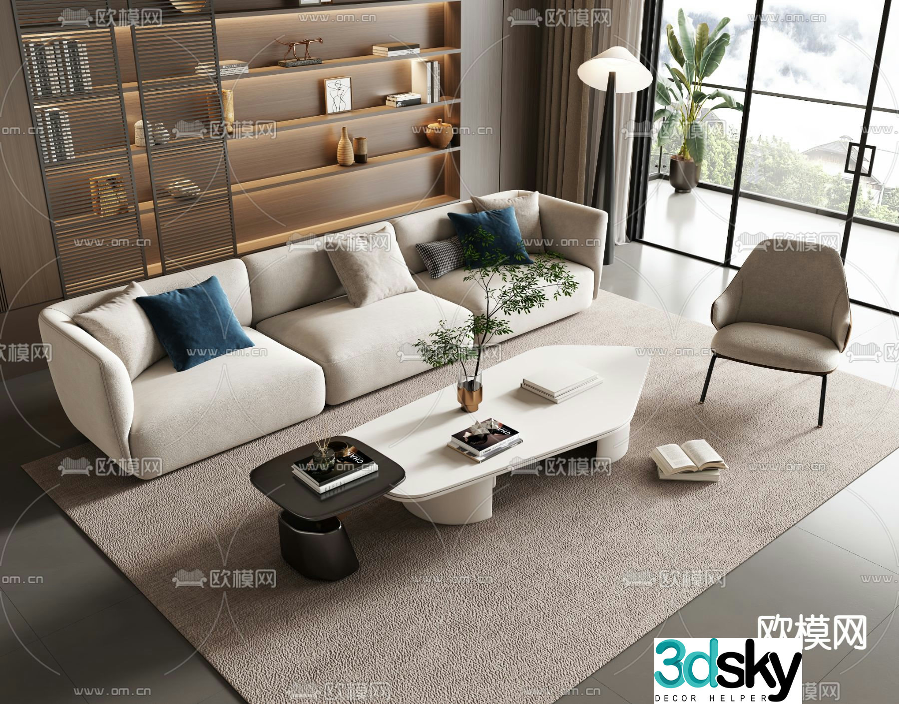Modern sectional sofa 3d model