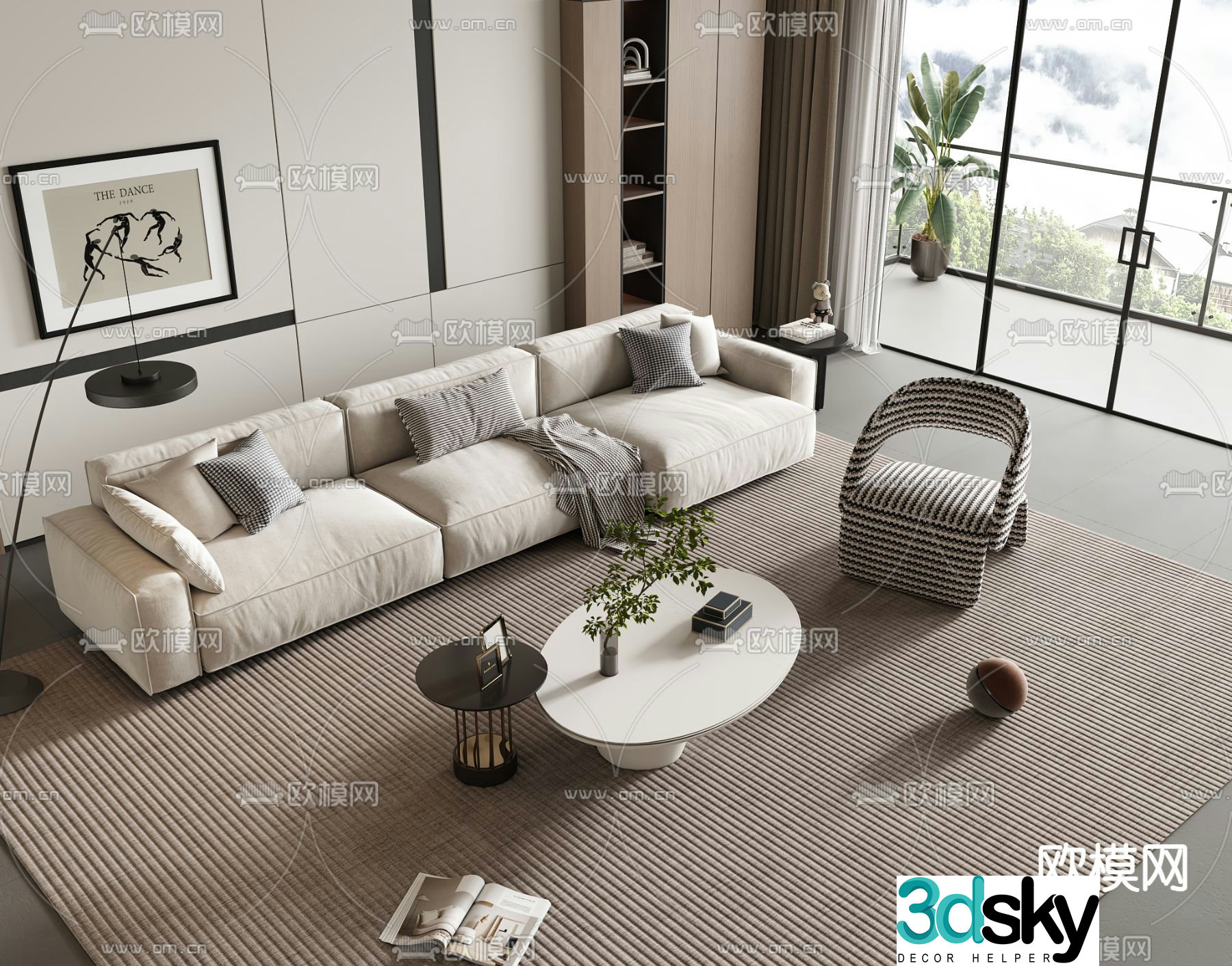 Modern sectional sofa 3d model