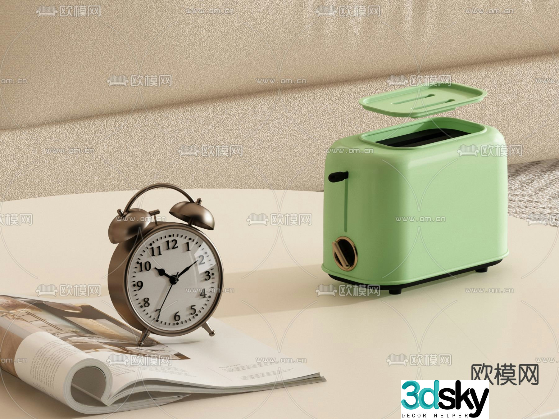 Bread machine alarm clock 3d model