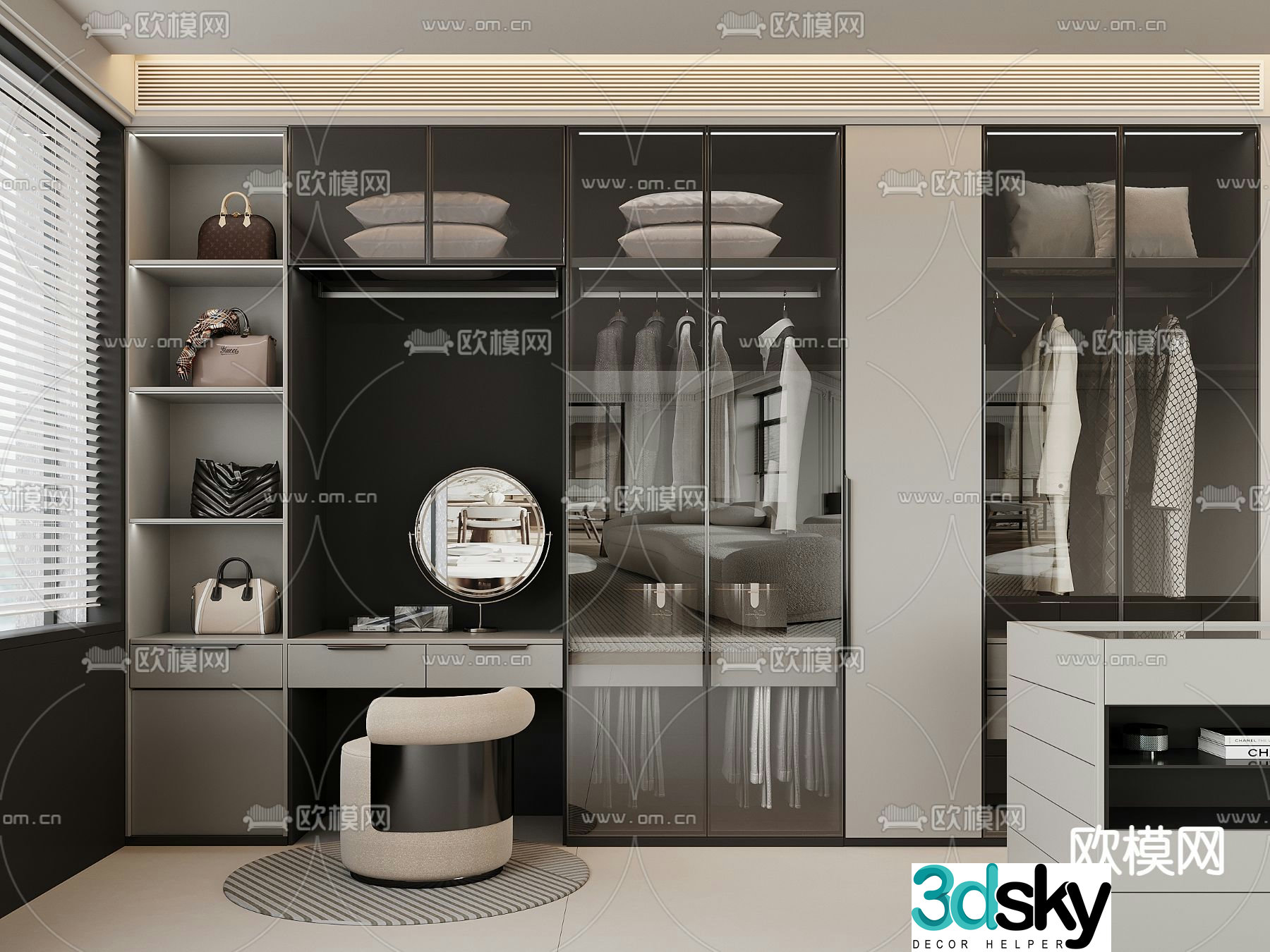 Modern Wardrobe Wardrobe 3d Model