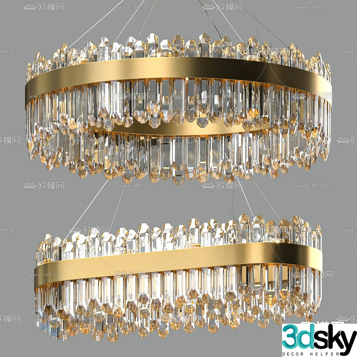 Light luxury chandeliers crystal chandeliers 3D model