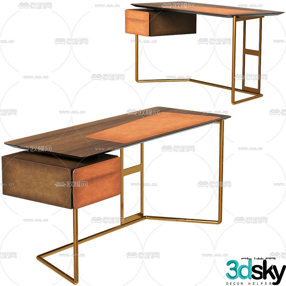 Esedra desk 3d model