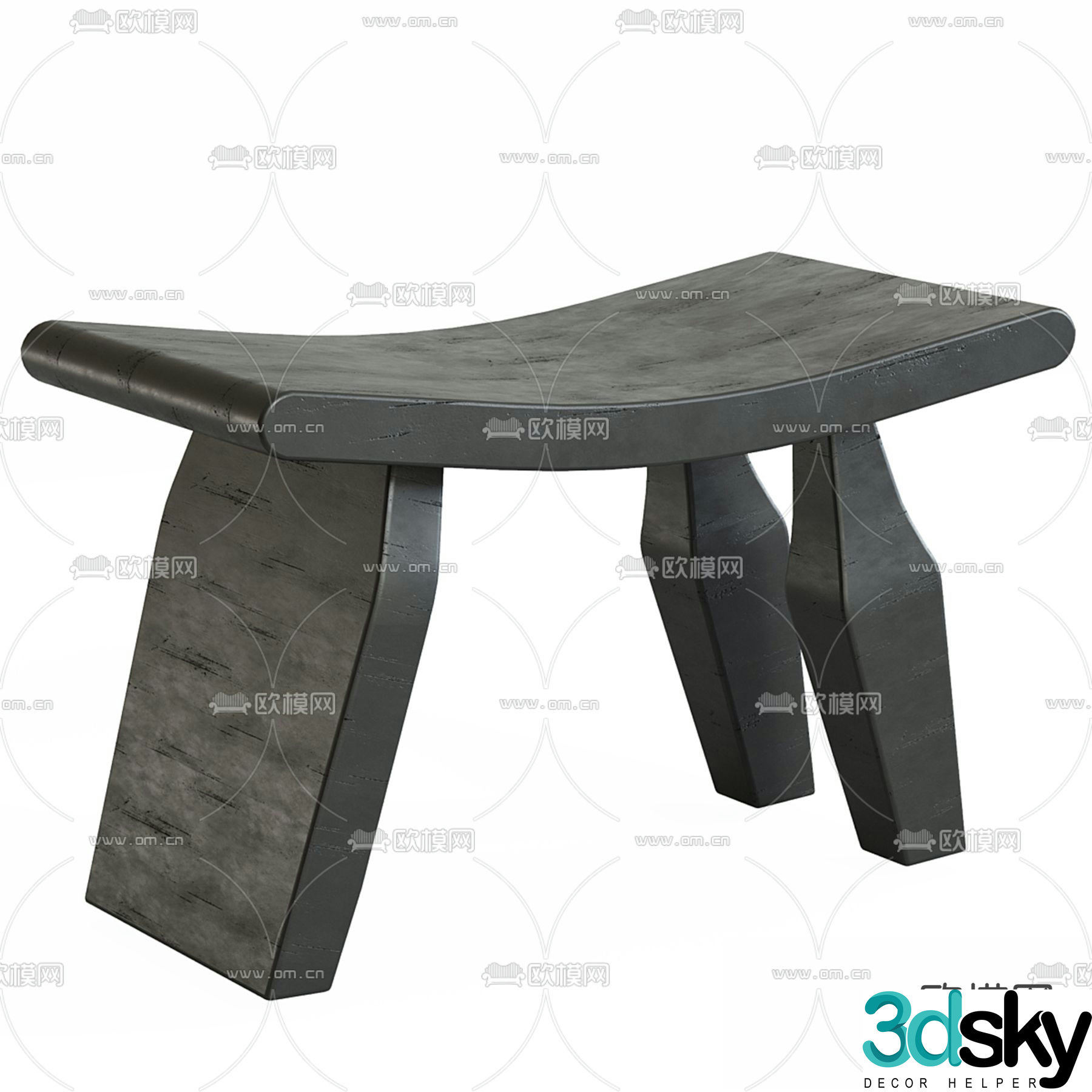 Stool shoe changing stool low stool 3d model