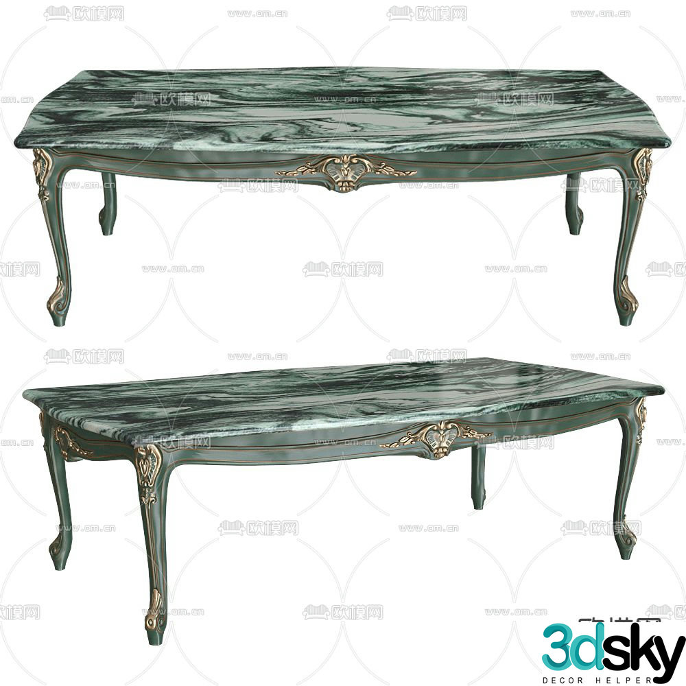 Bellotti Ezio Marble Dining Table 3D Model
