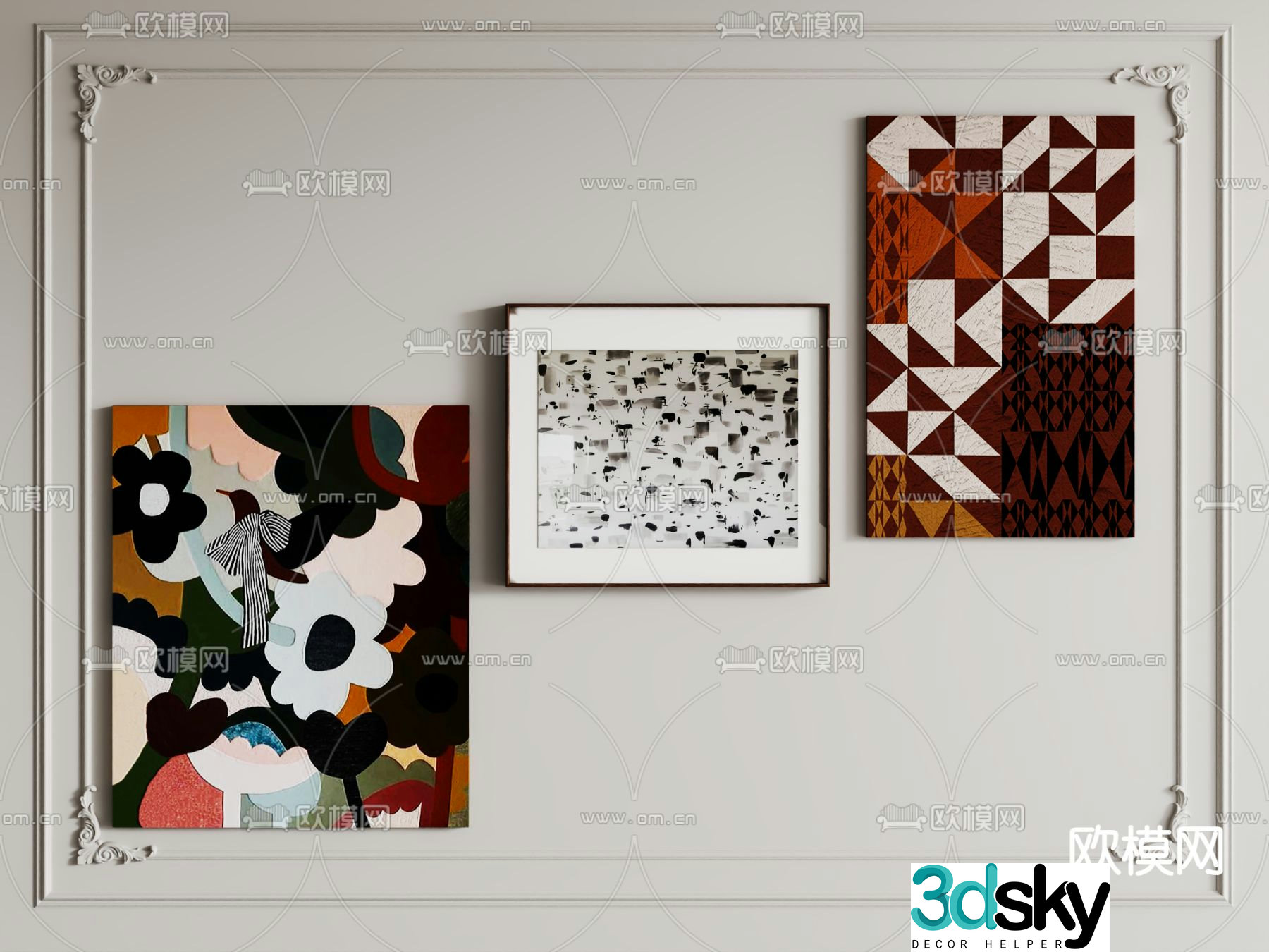 Decorative painting Art painting Abstract painting 3d model
