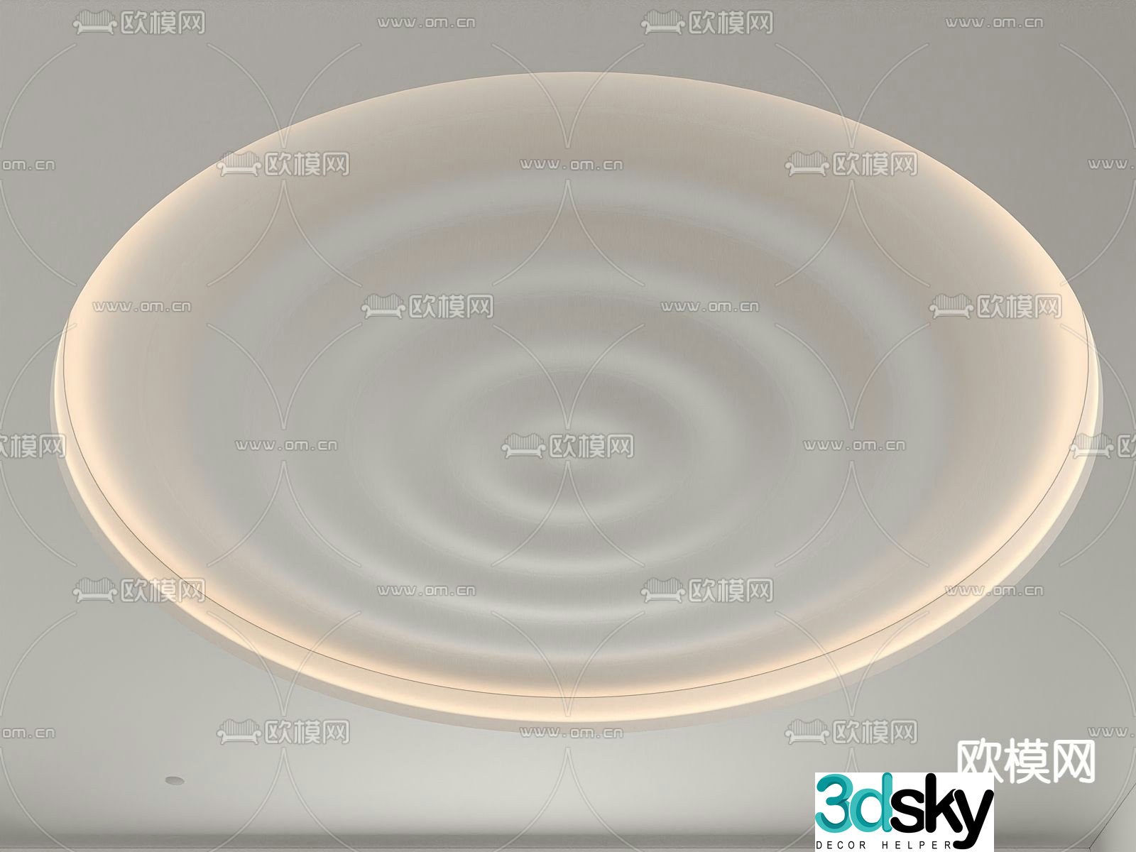 Wave ceiling lamp bedroom lamp 3d model