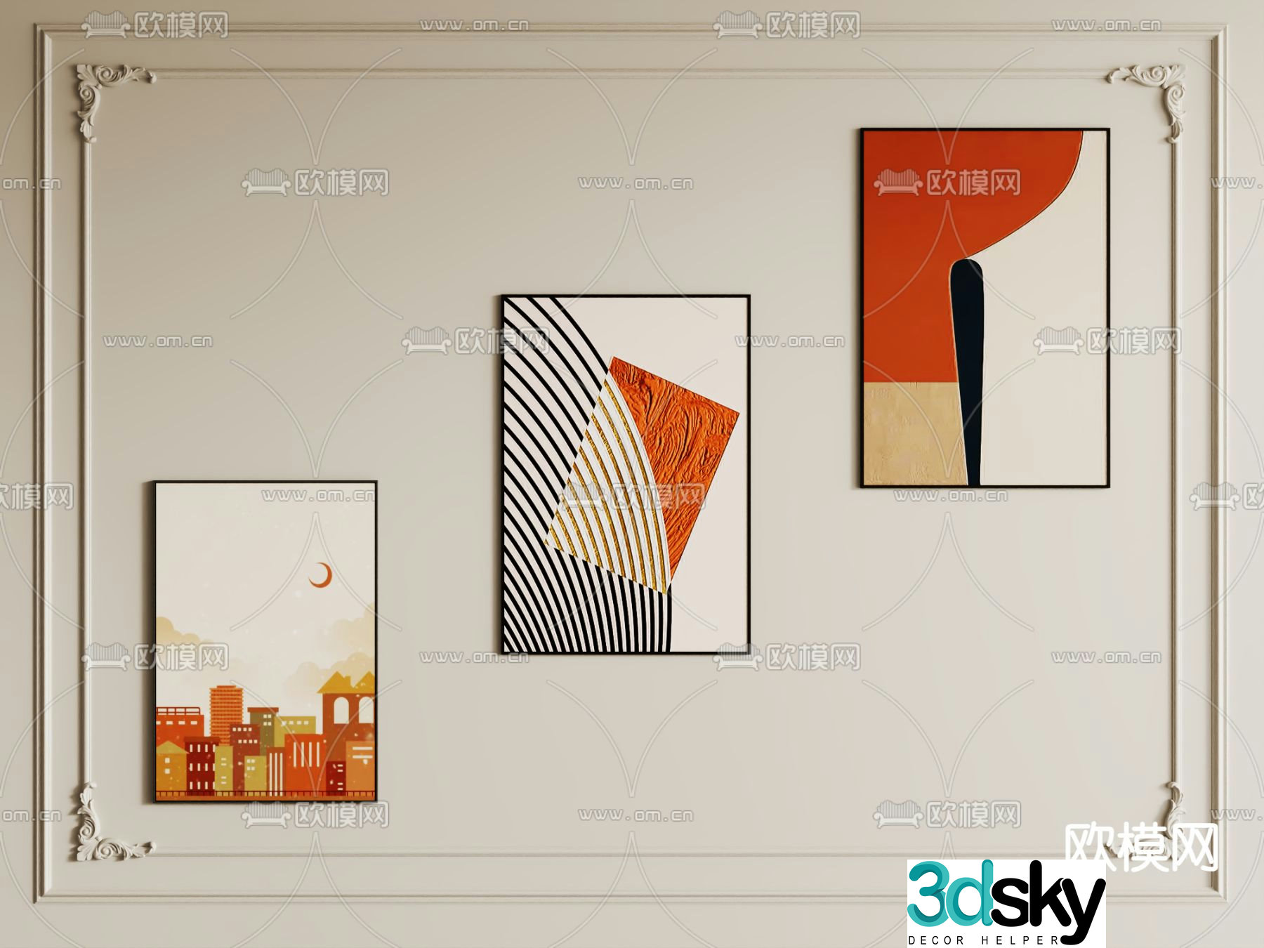 Decorative painting Simple painting Abstract painting 3d model