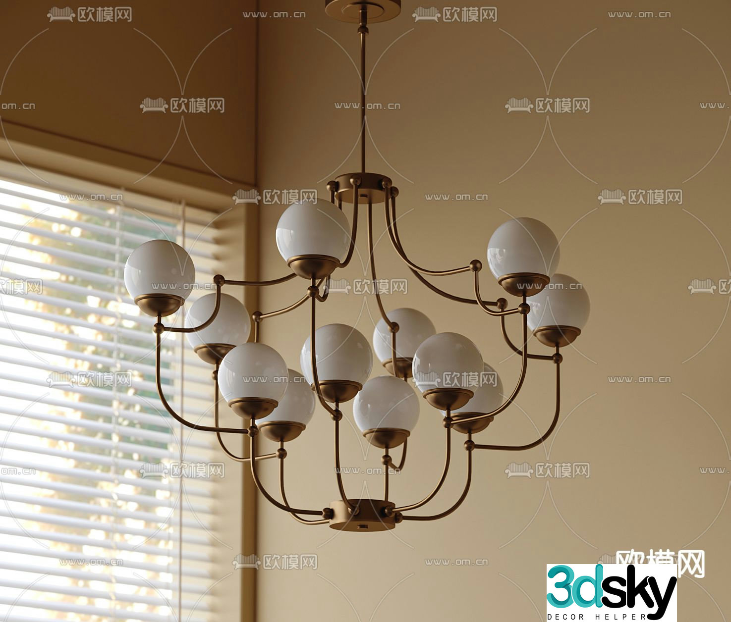 French chandelier American chandelier 3d model