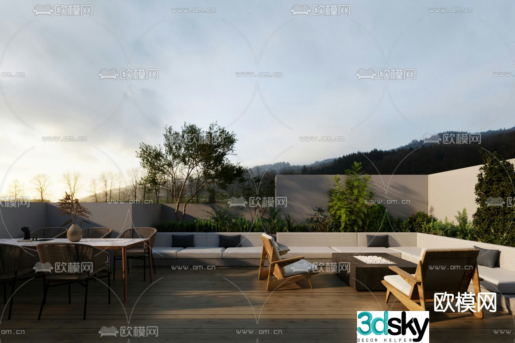 Roof garden 3d model