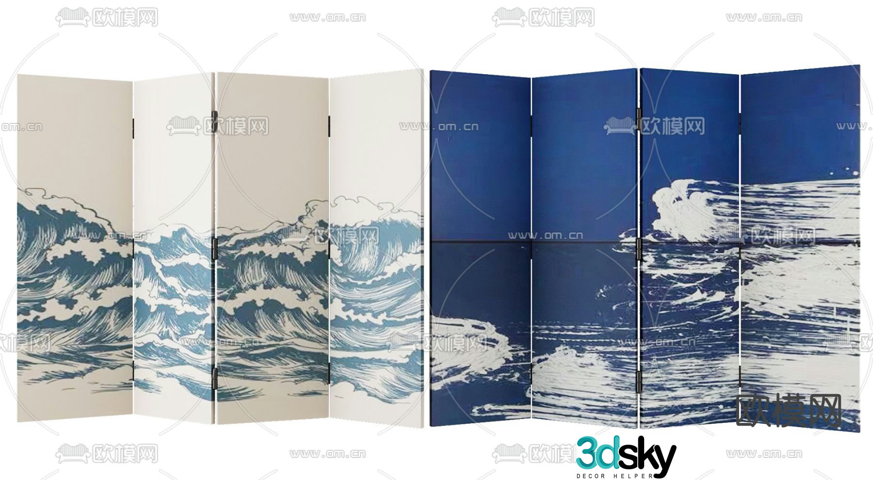 New Chinese-style screen partition 3D model