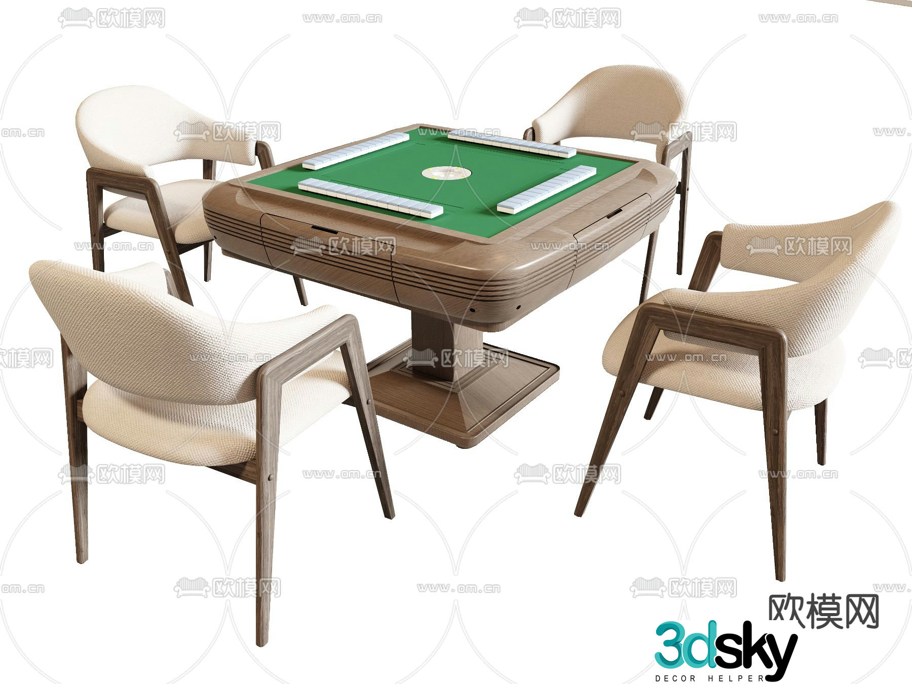 Modern mahjong table 3d model