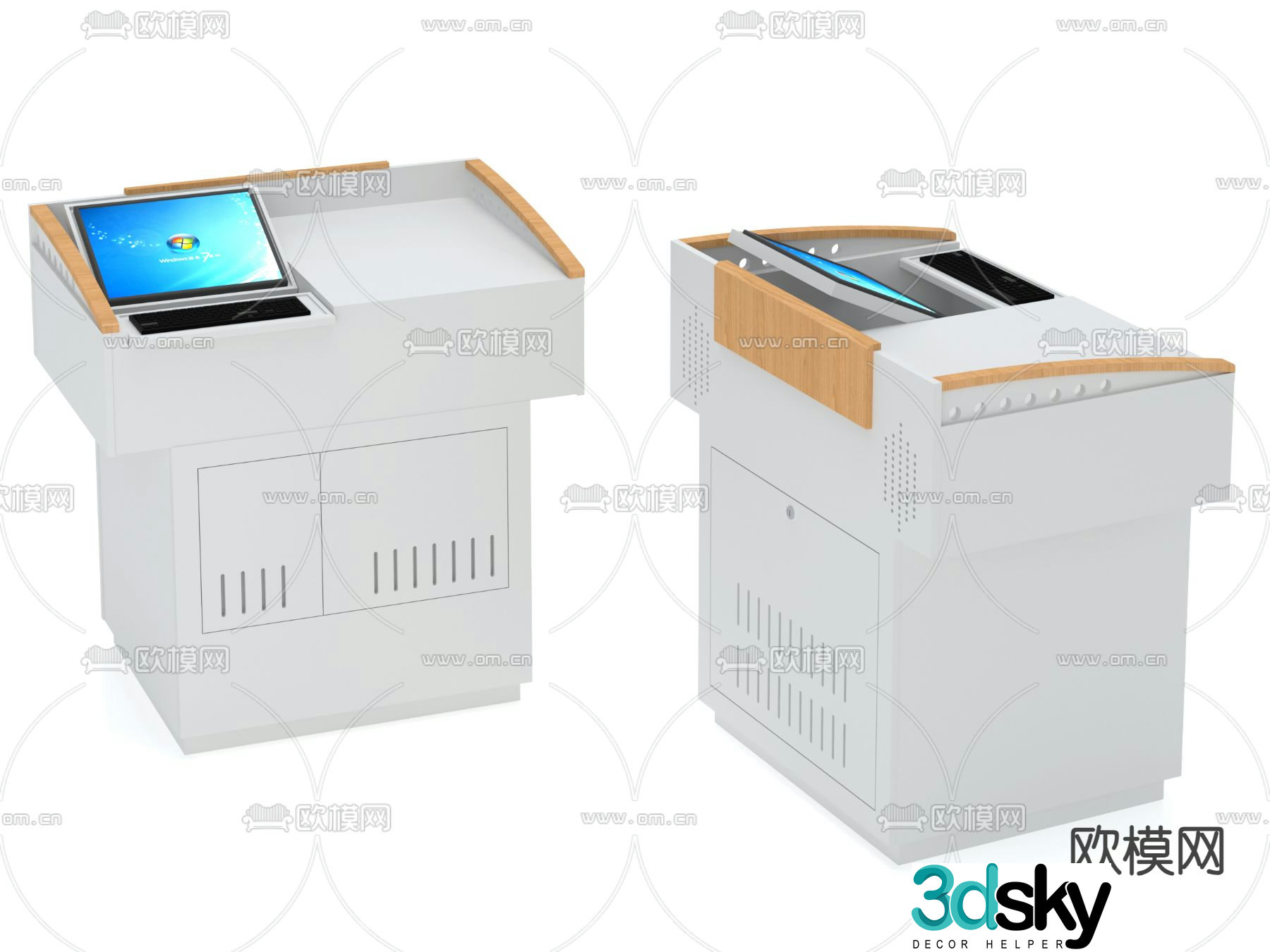 Multimedia podium podium 3d model