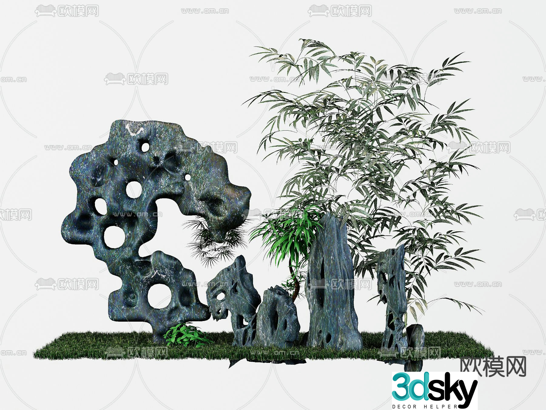 3D model of rockery sketch