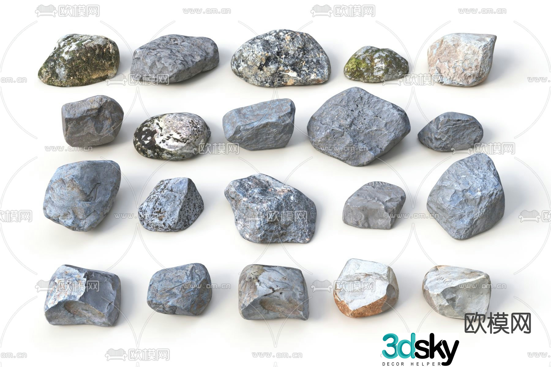 Landscape Stone Gravel Stone Stone 3d model