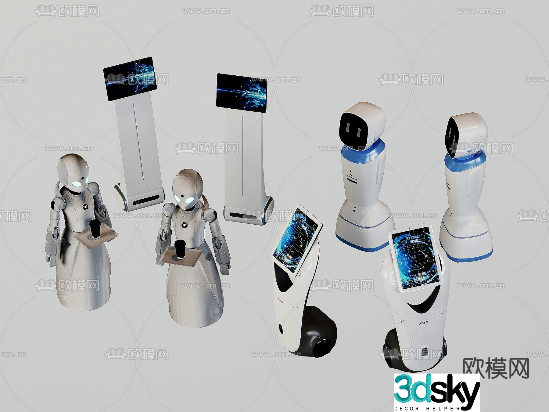 Intelligent robot service robot guidance machine 3D model
