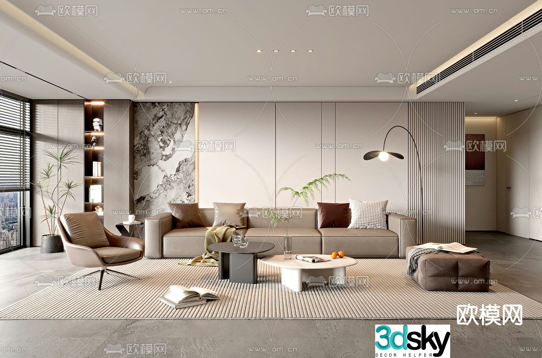 Modern living room 3d model
