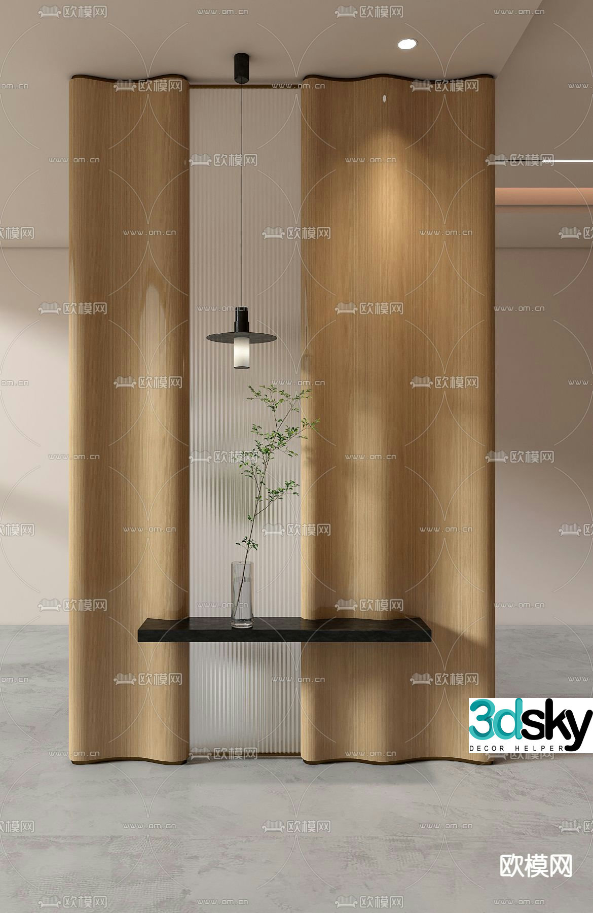 Entrance screen decorative partition 3D model