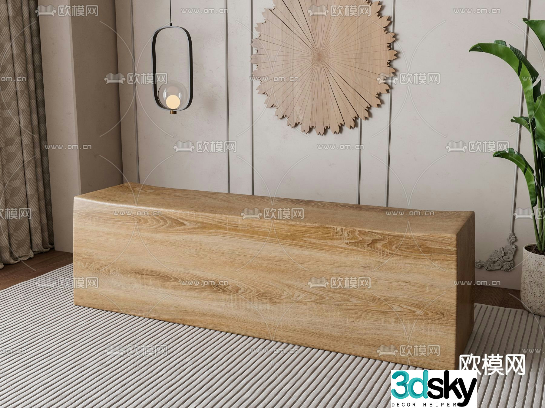 Wabi-sabi bench 3d model