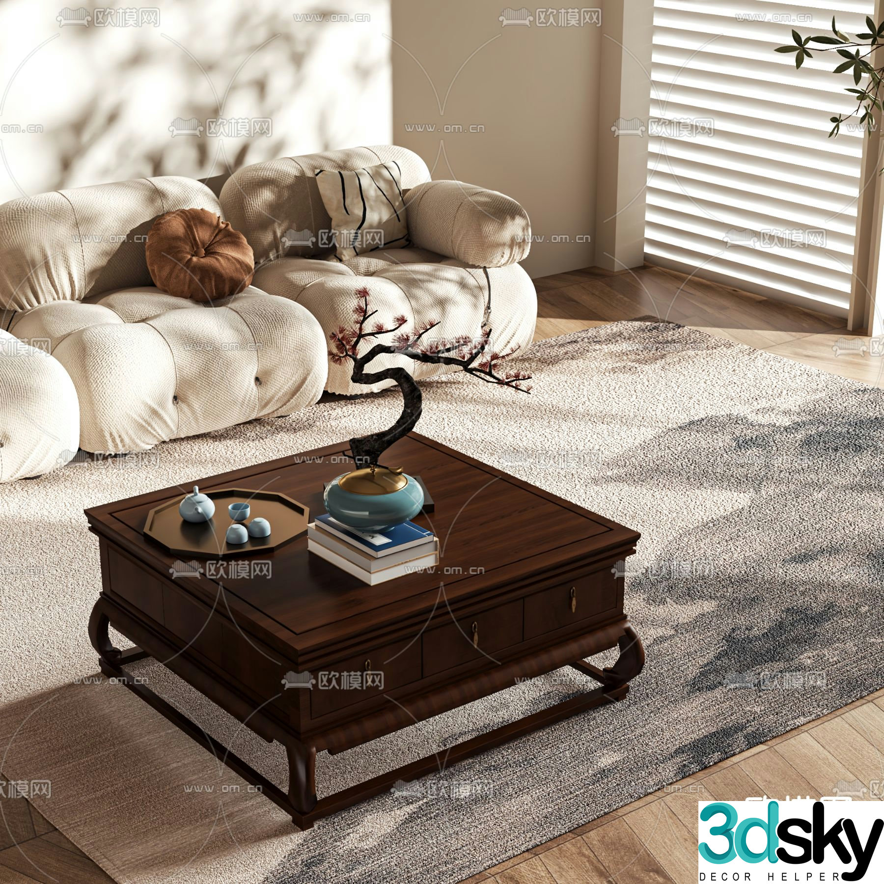New Chinese coffee table 3D model