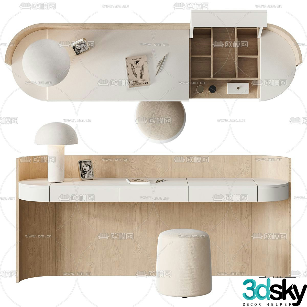 Modern dressing table dressing table 3d model