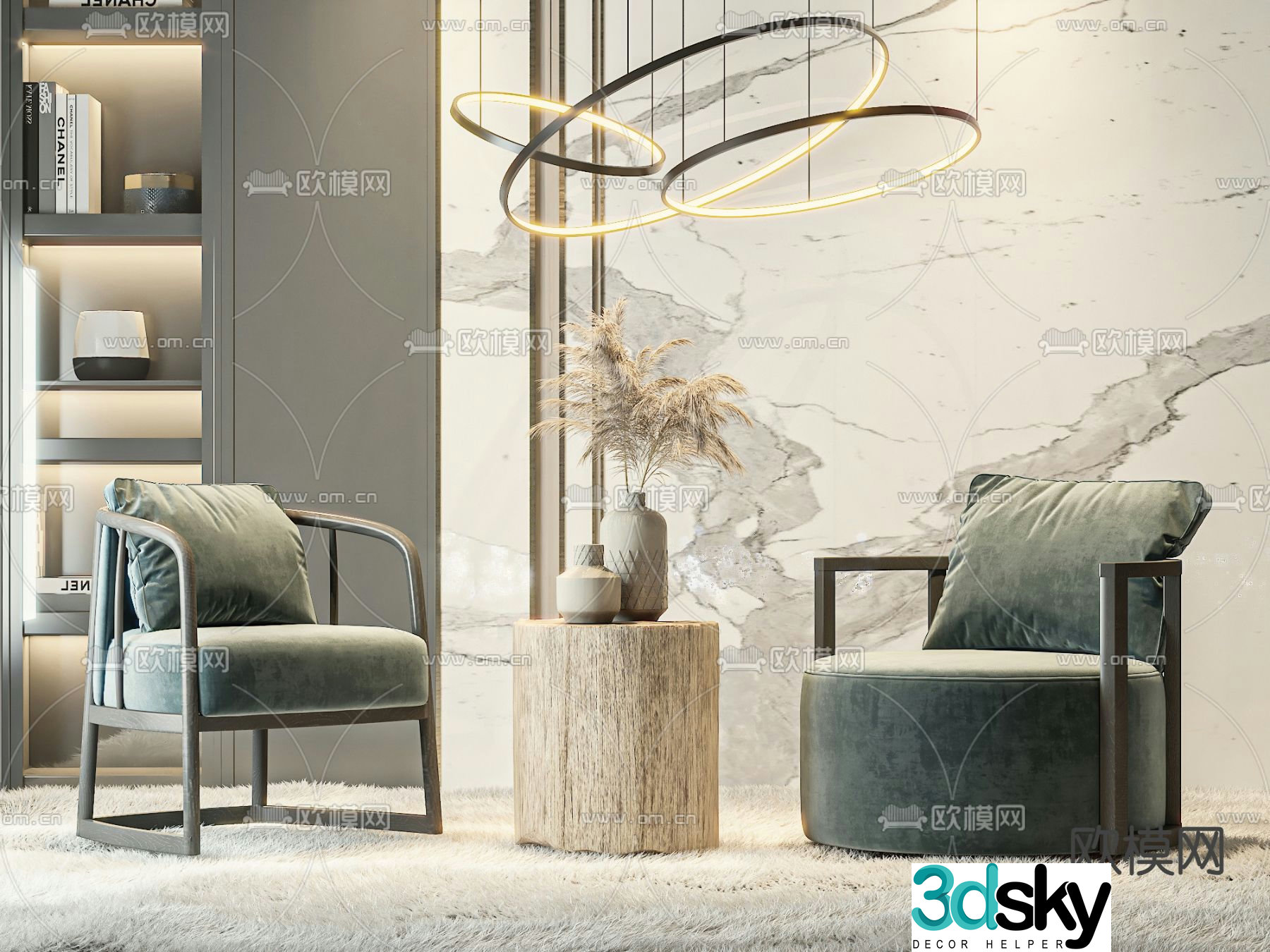 Modern leisure chair single sofa 3d model