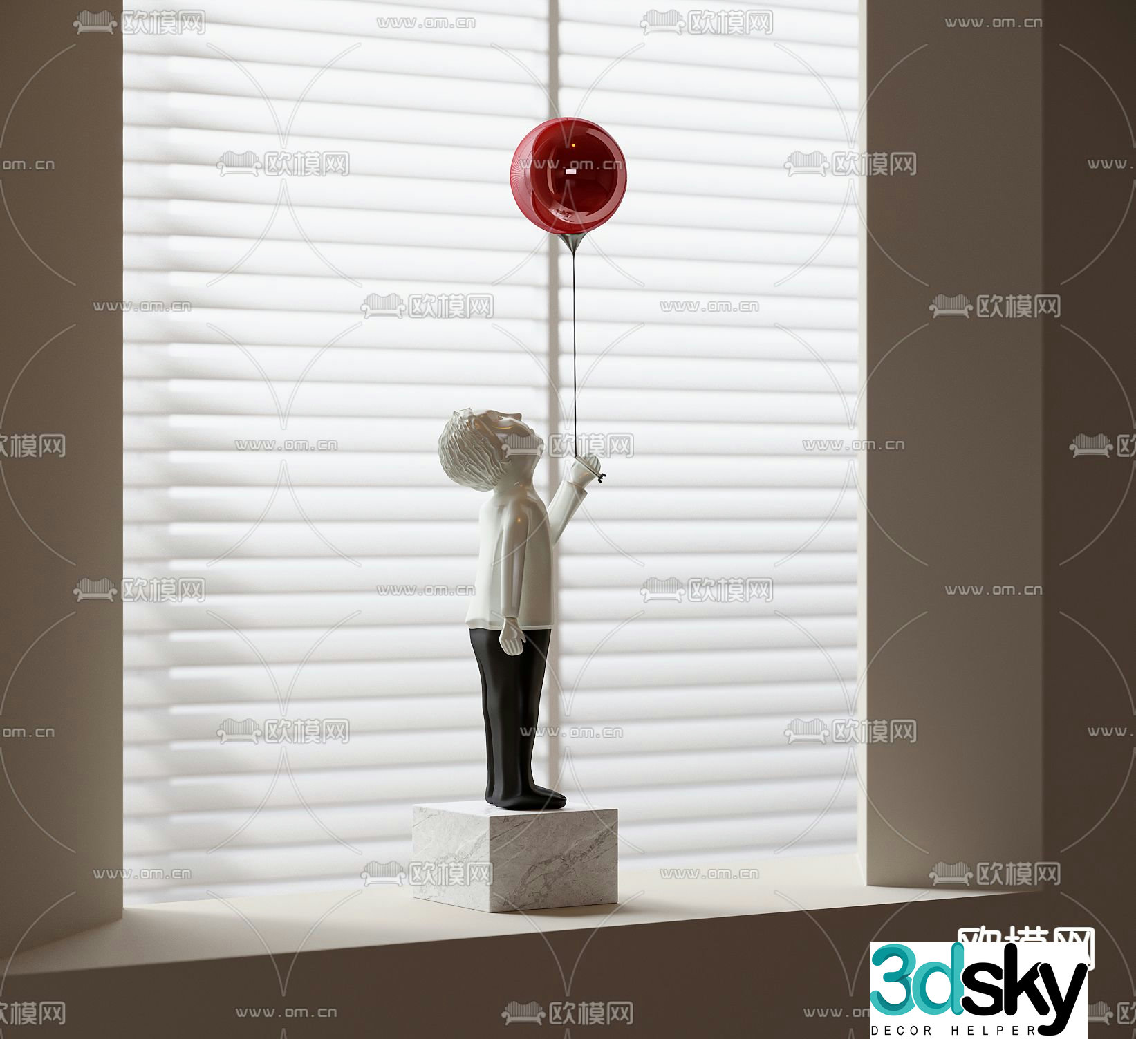 Balloon character sculpture ornament 3d model