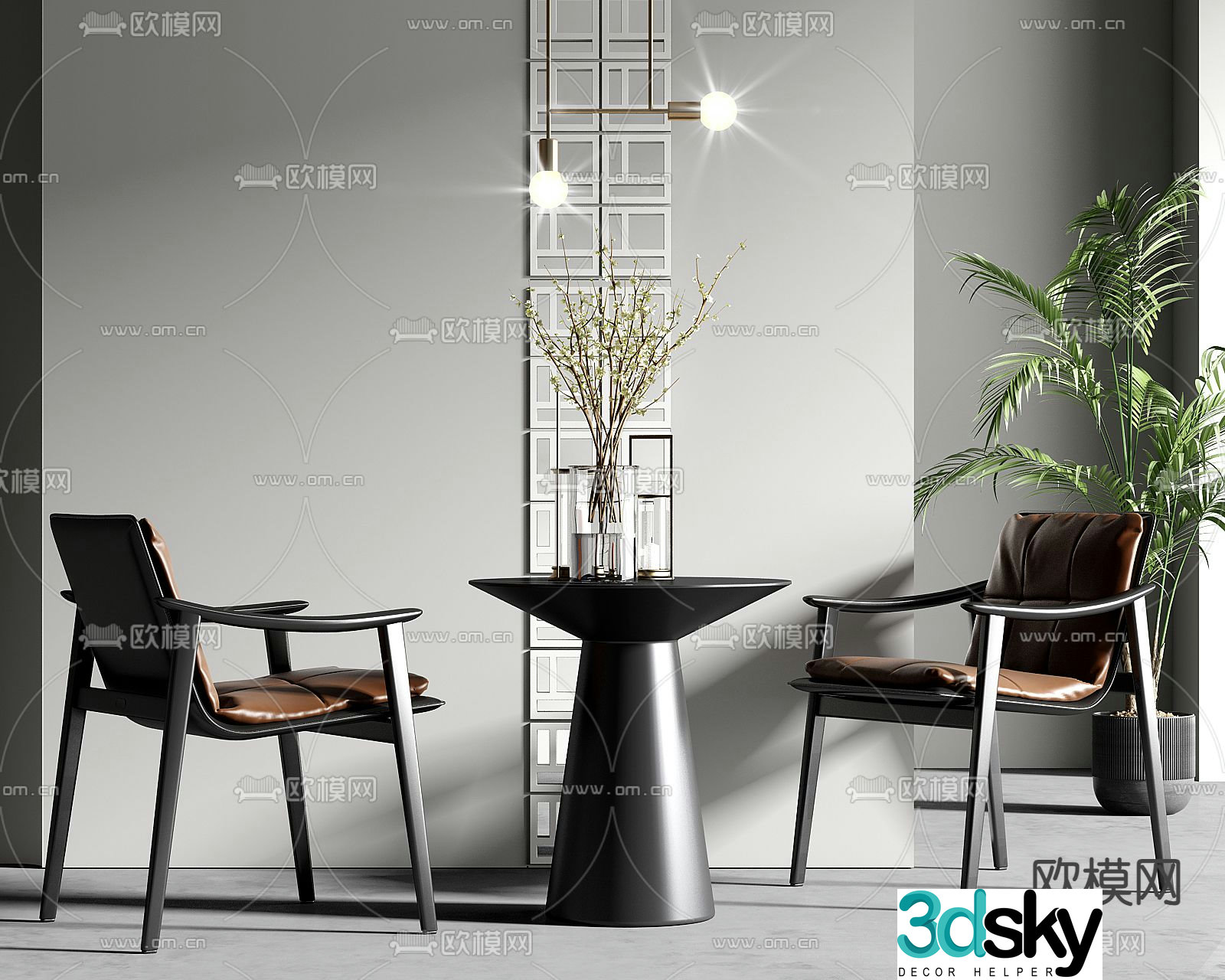 Modern chair leisure chair 3d model