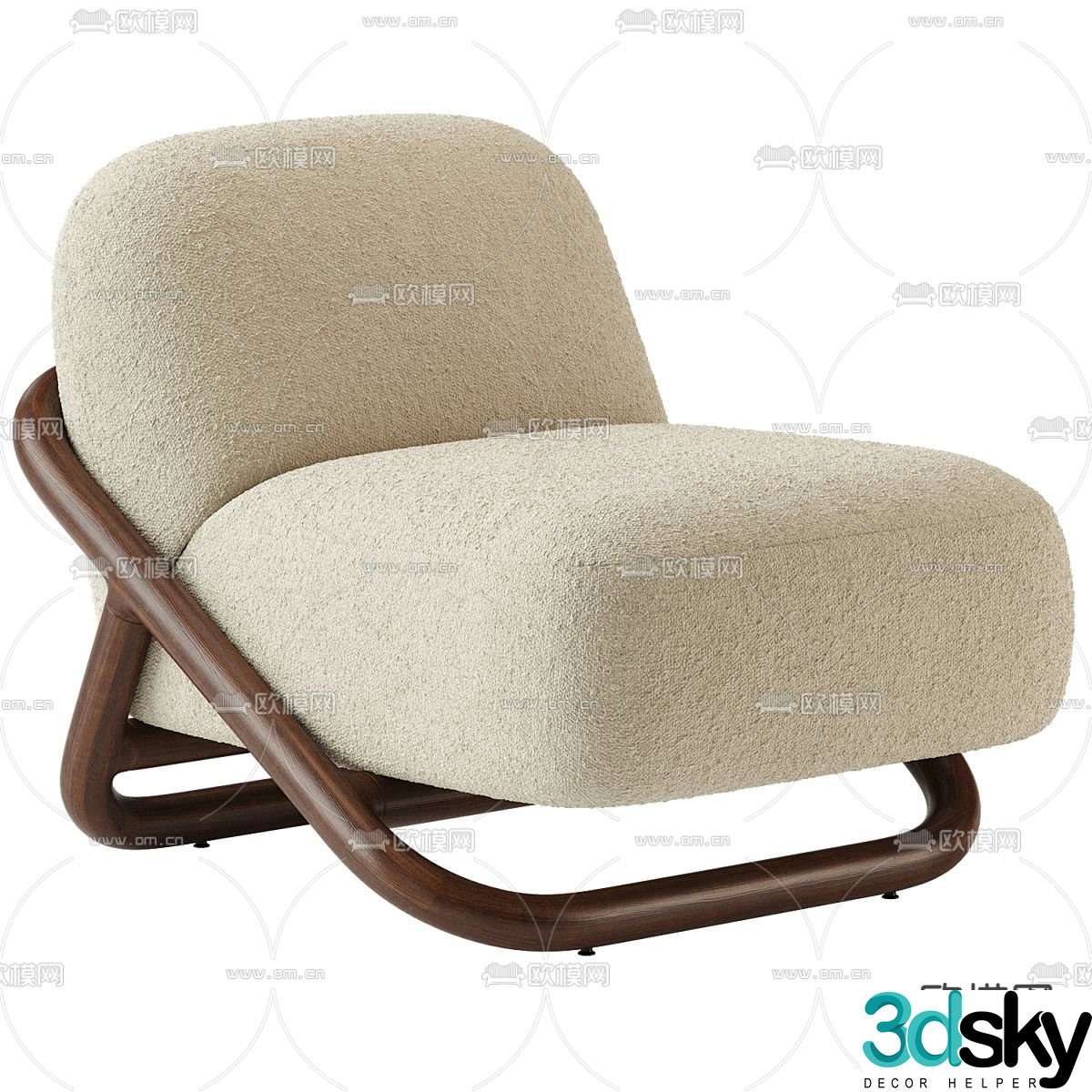 Modern sofa chair leisure chair 3d model
