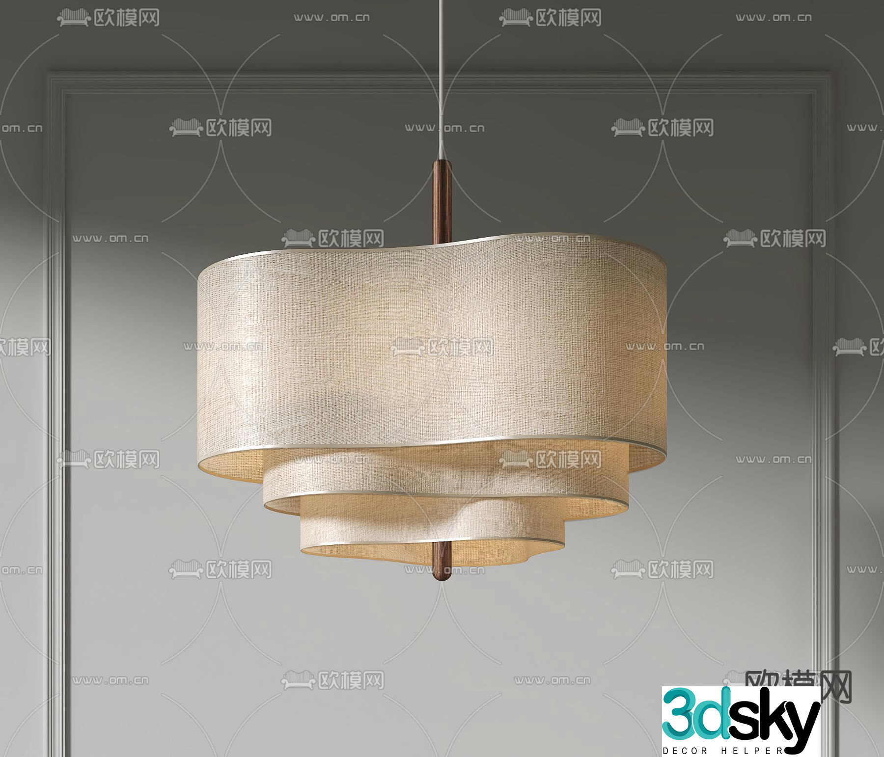 Wabi Sabi Chandelier fabric chandelier 3d model