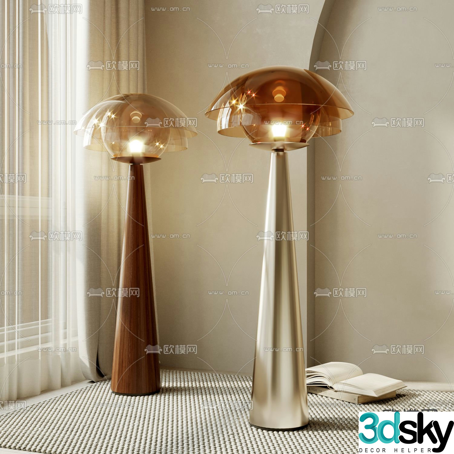 Glass floor lamp 3d model