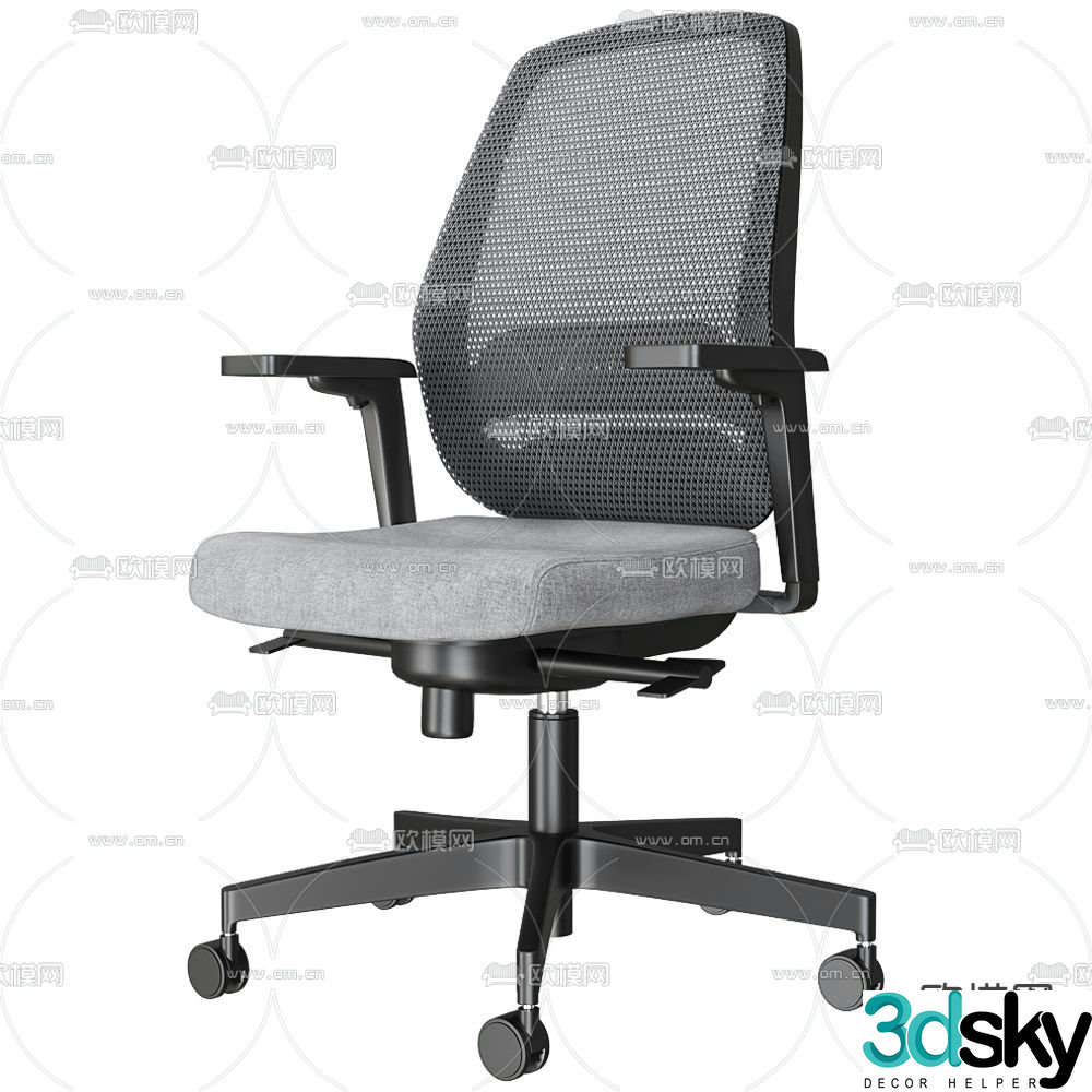 Grid office chair staff chair conference chair 3d model