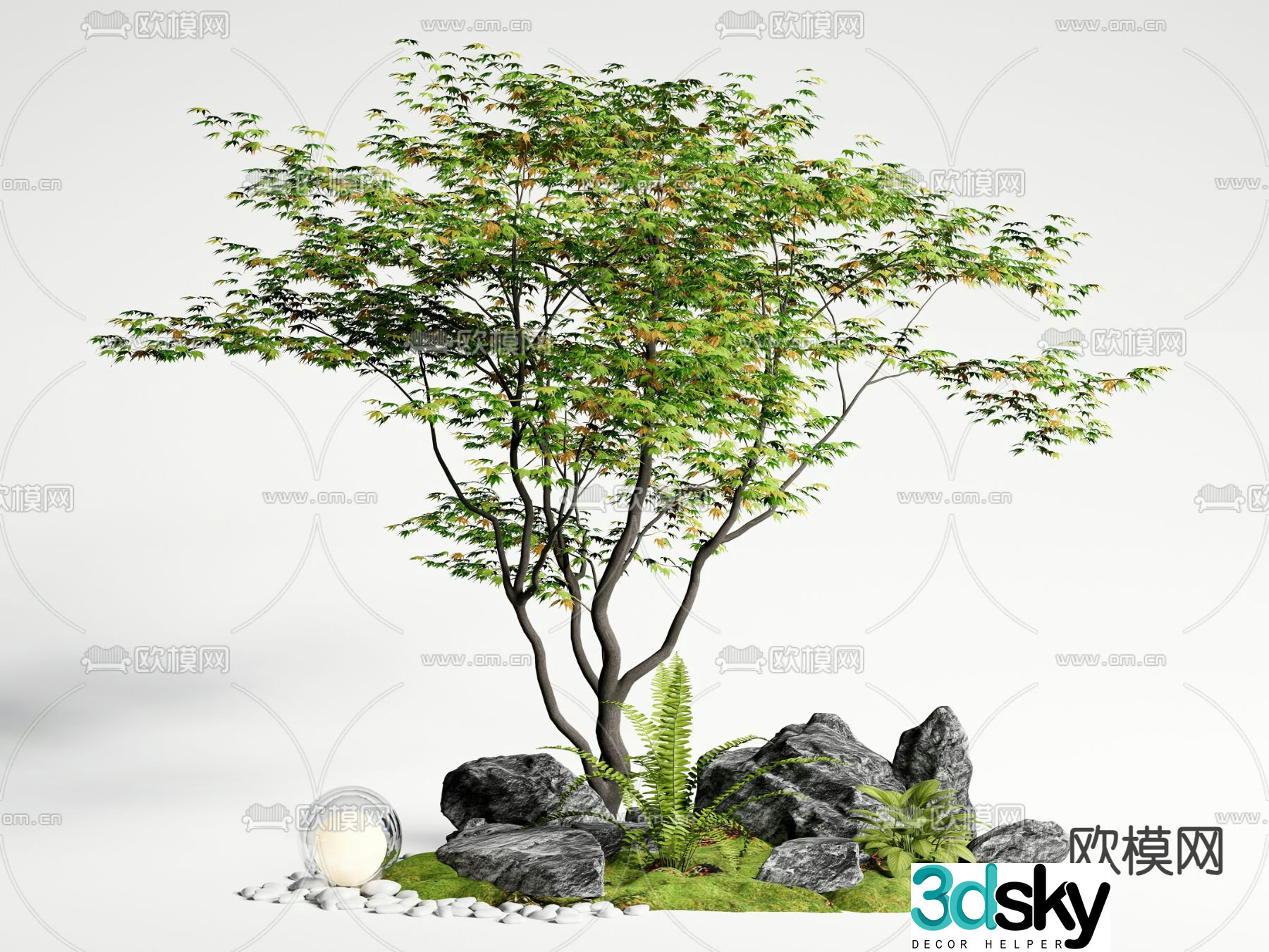 Landscape sketch plant landscaping 3D model