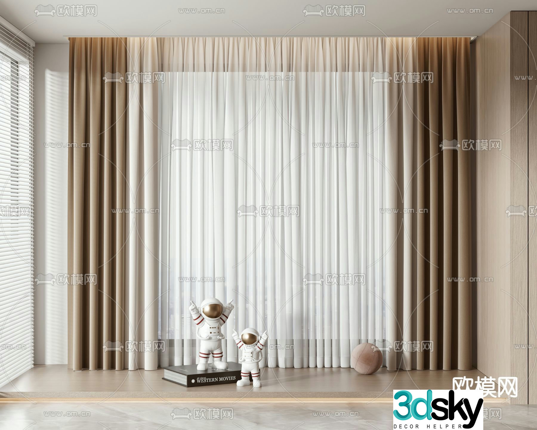 Plain curtains 3d model