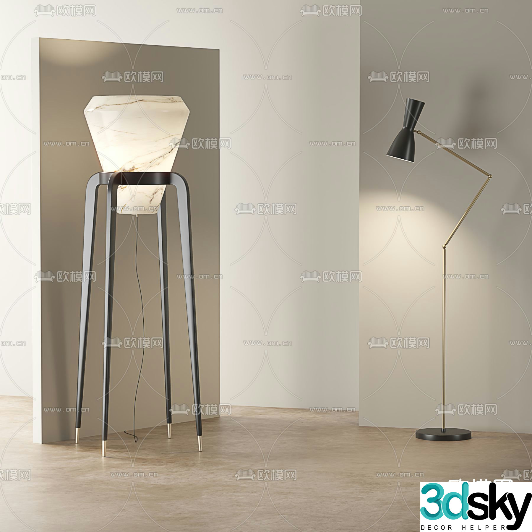 Modern floor lamp 3d model