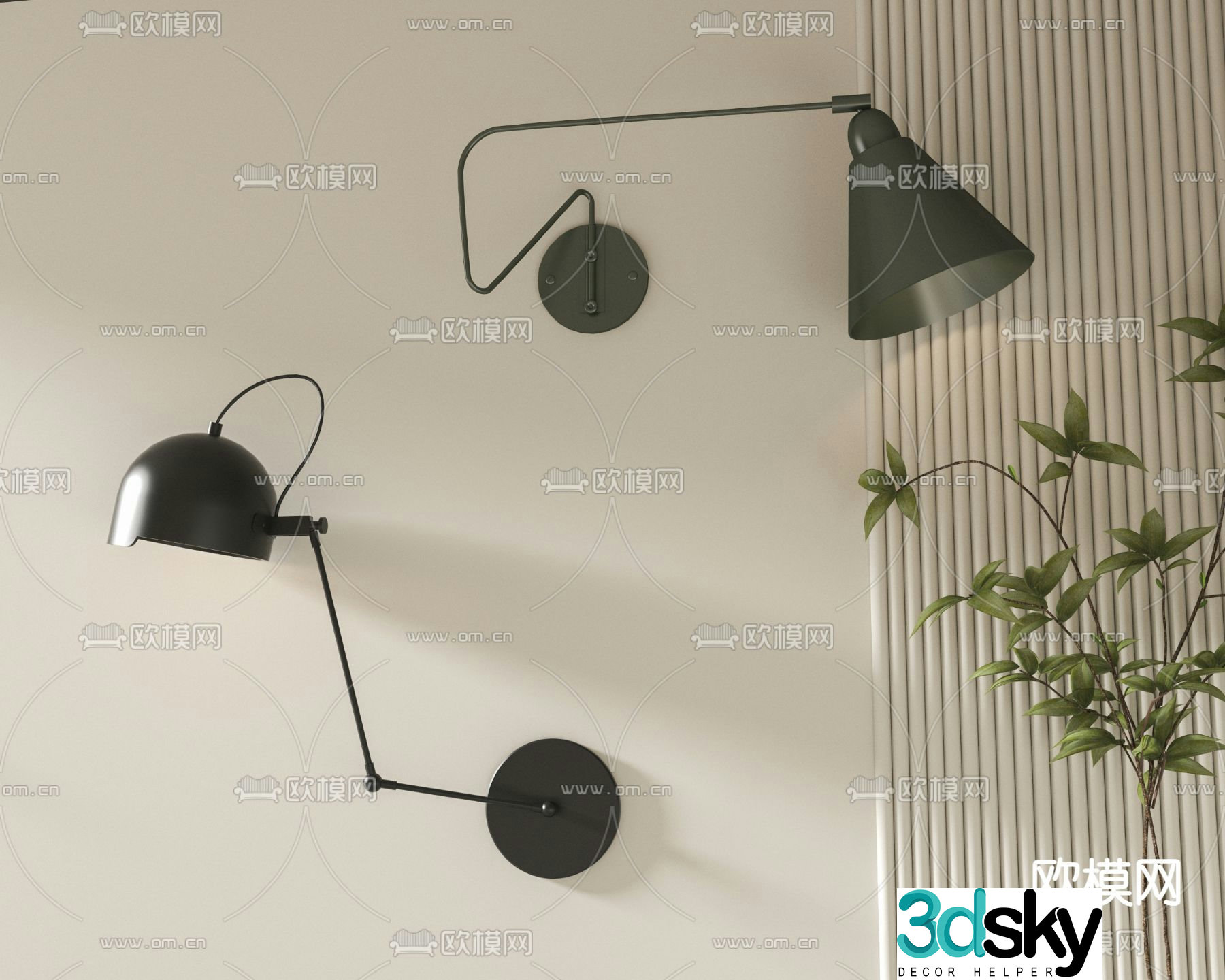 Rocker wall light 3d model