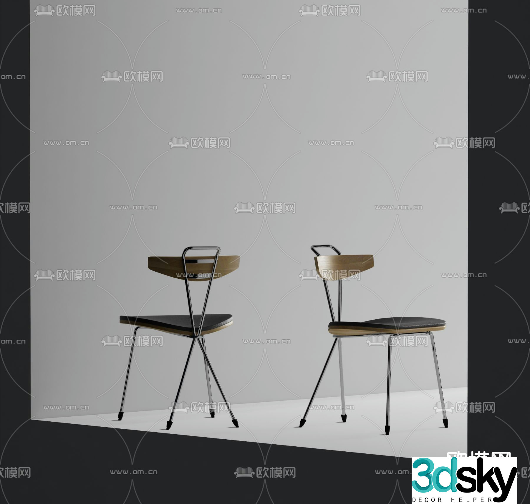 Modern chair dining chair 3d model