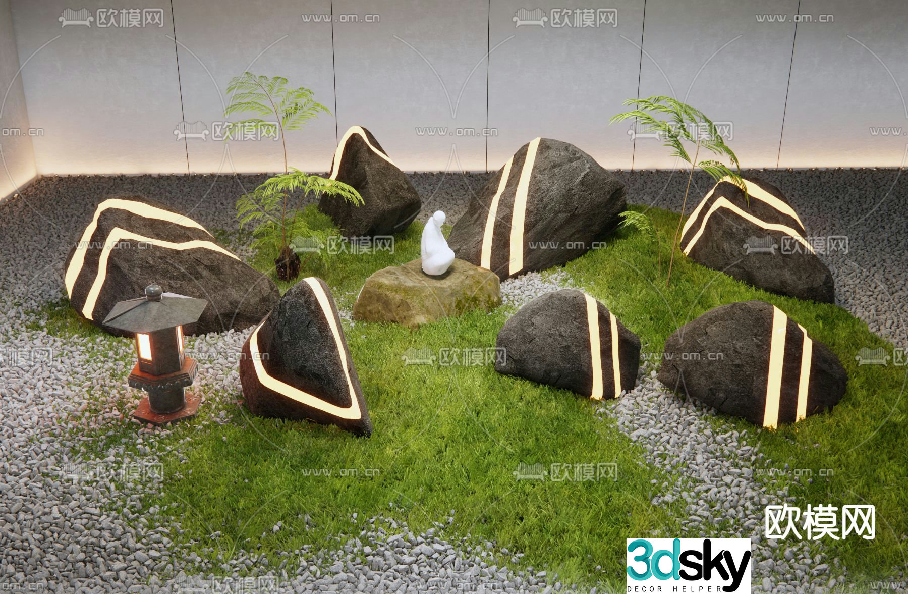 Landscape Stone Dry Mountain Stone Luminous Stone 3d model