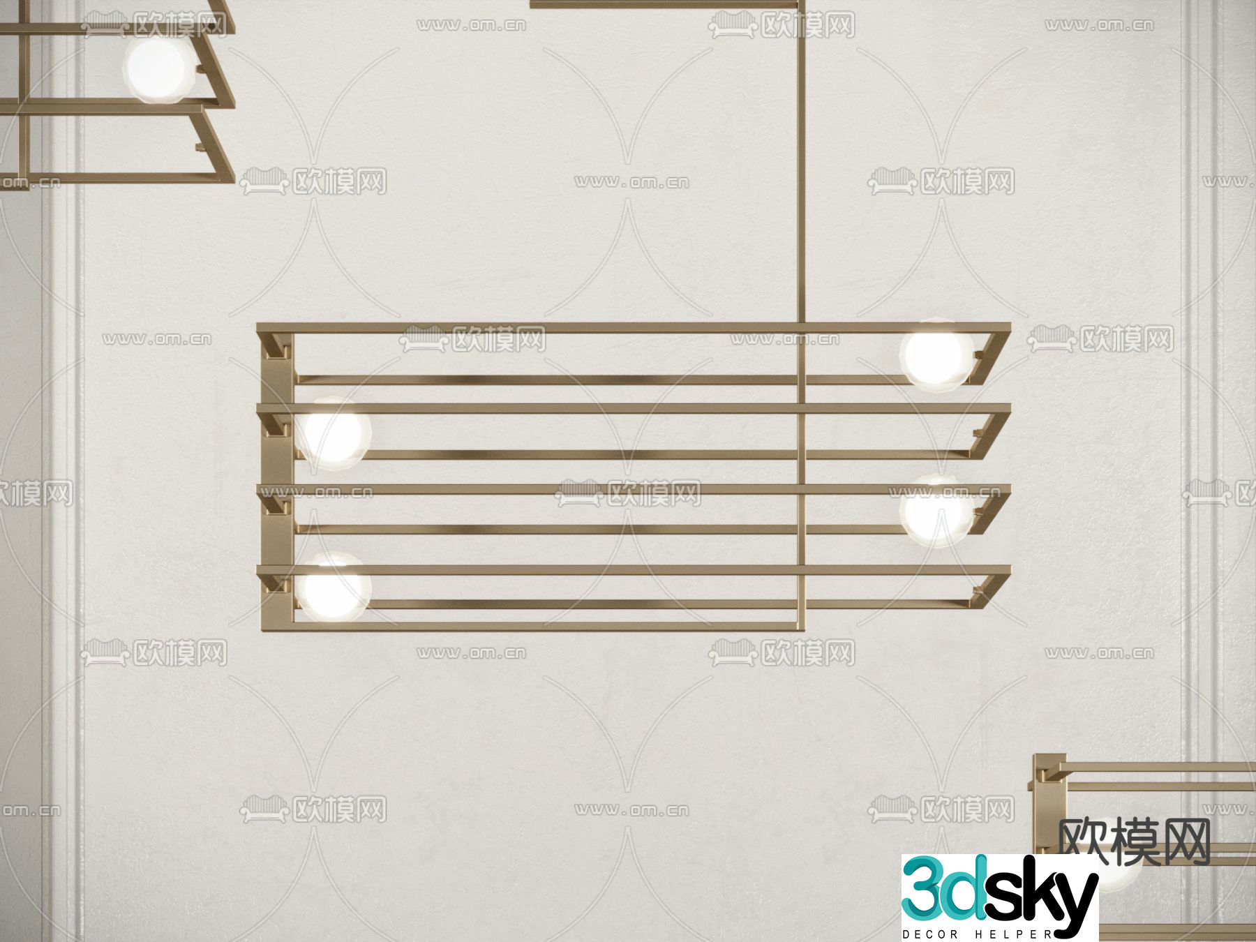 Light luxury chandelier decorative lamp 3d model