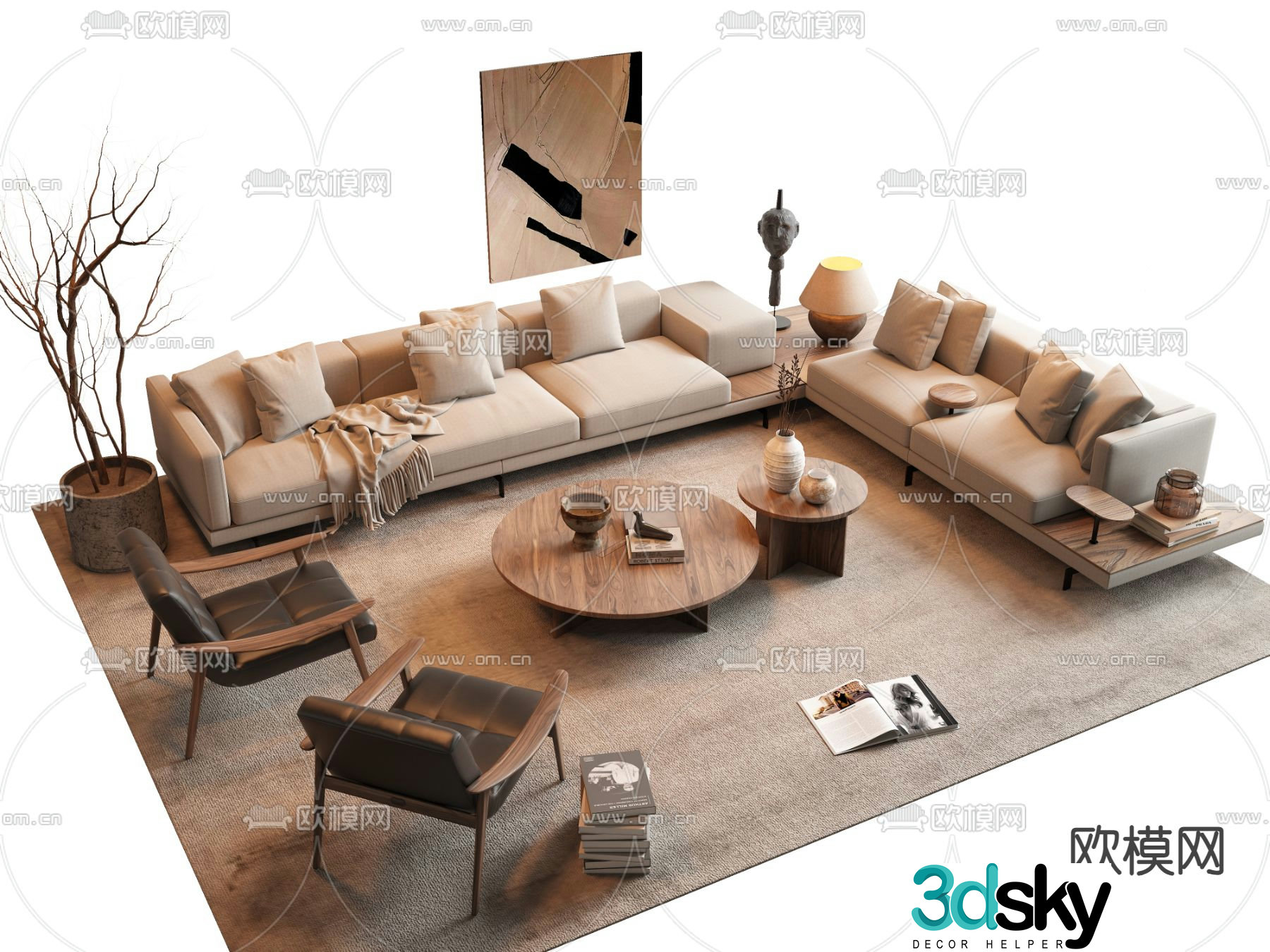 Wabi Sabi modular sofa corner sofa 3d model