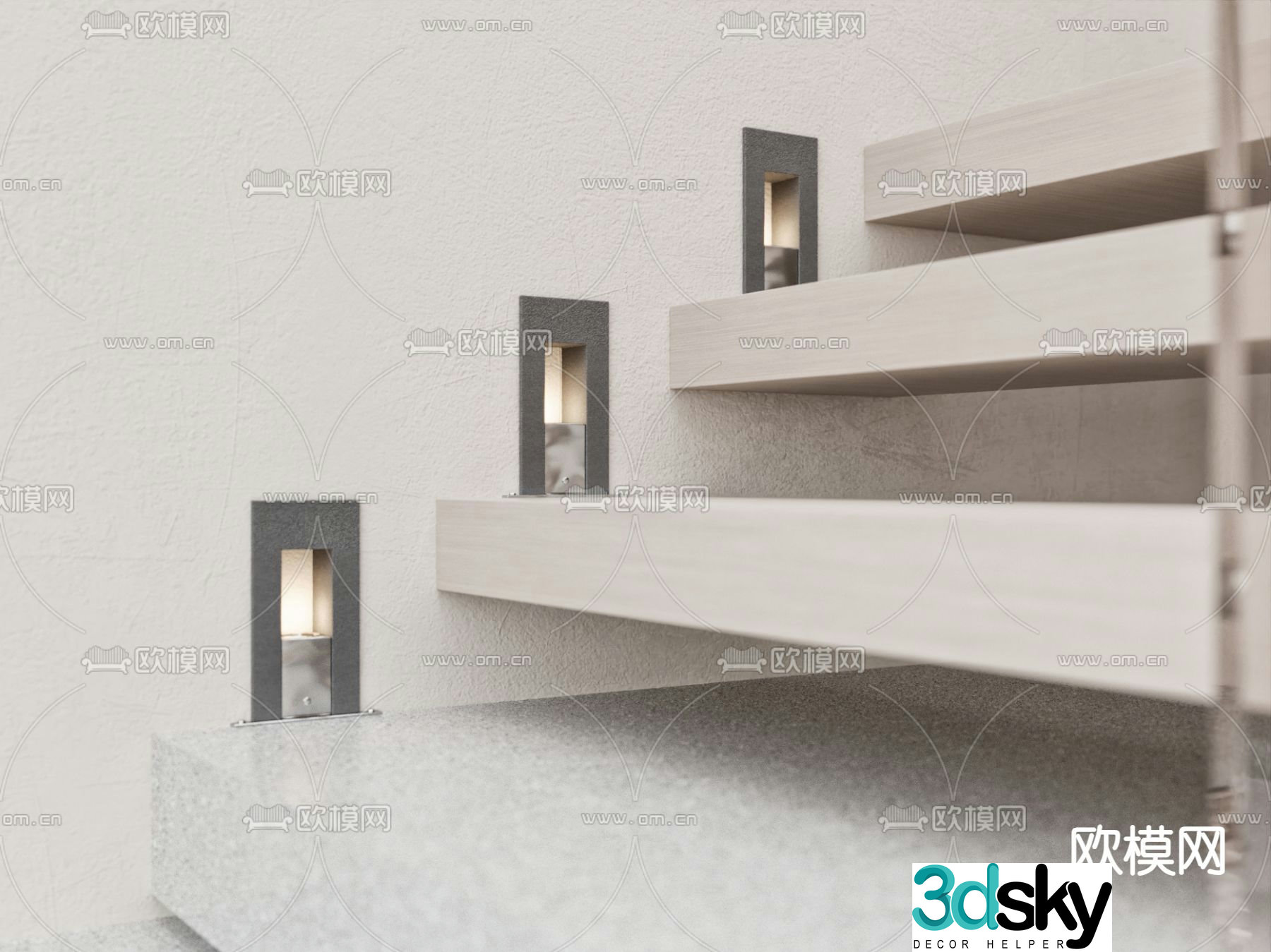 Recessed wall lamp skirting lamp 3d model