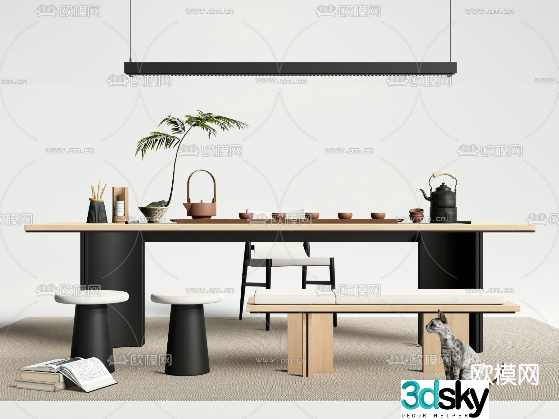 Modern tea table tea table 3d model
